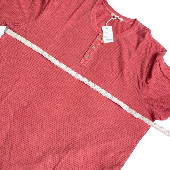 Marine Layer Auburn/Black Striped red Henley Shirt XXL long sleeves men’s new - Picture 5 of 16